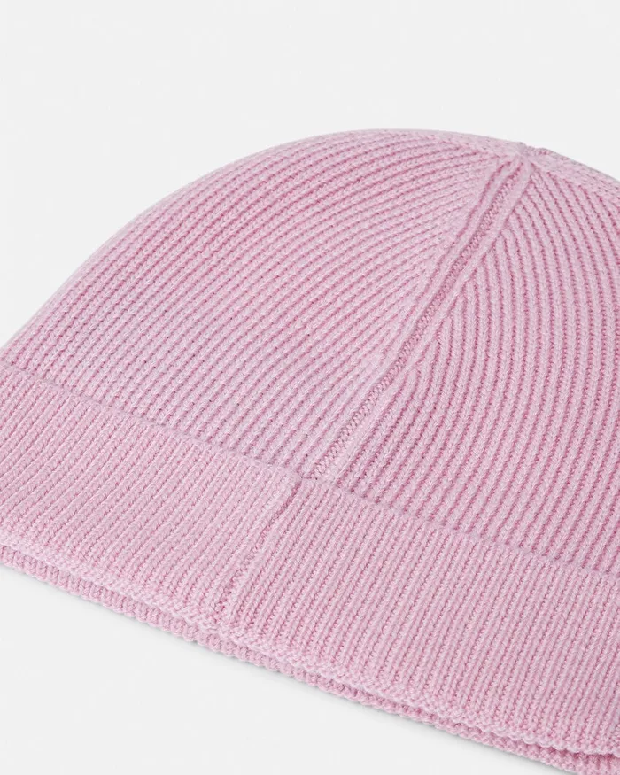 Versace Hats and Caps WomenMen Medusa Wool Ribbed Beanie Light Pink