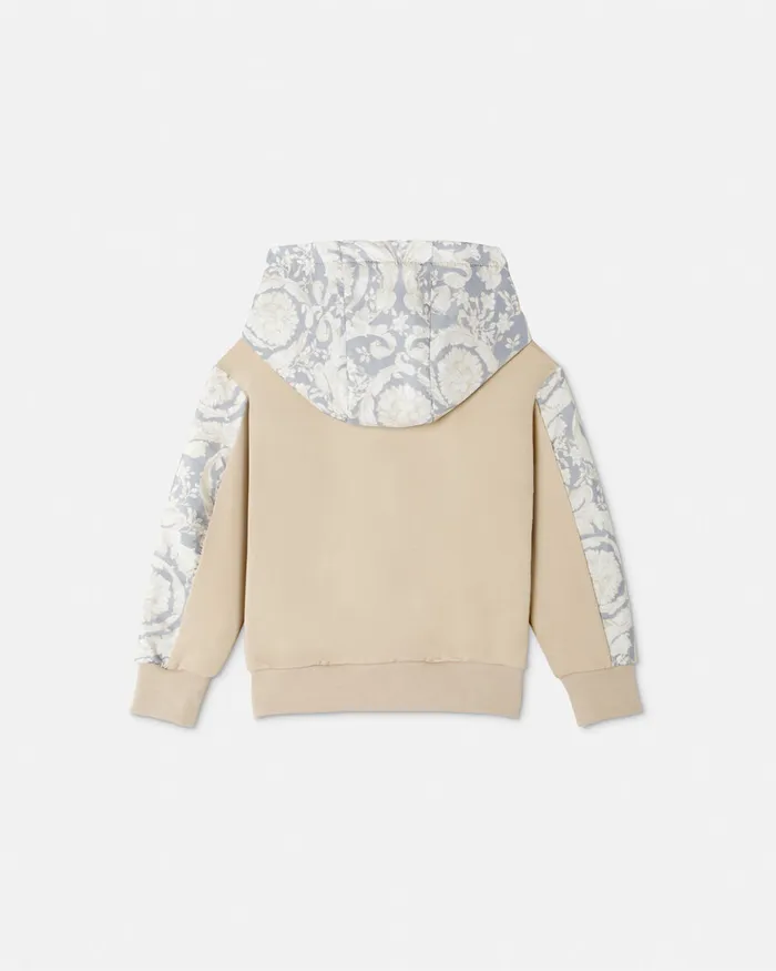 Versace Knitwear and Sweatshirts Kids Barocco Paneled Hoodie Beigeprint