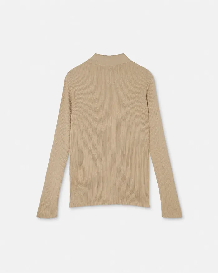Versace Knitwear Men Ribbed Knit Cardigan Beige