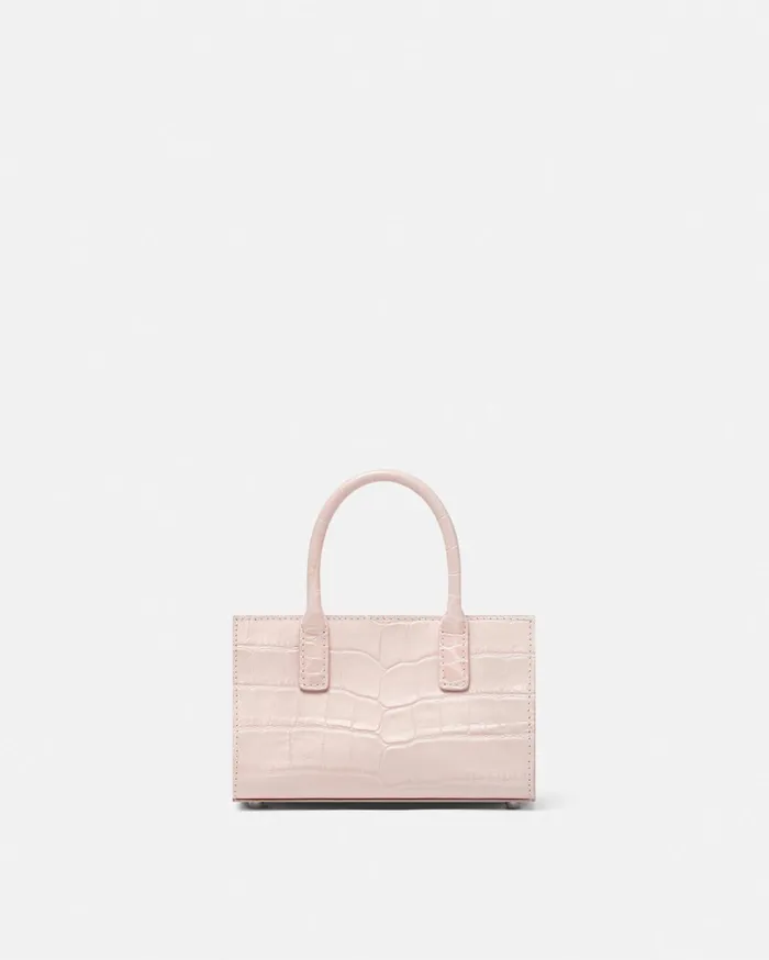 Versace Mini Bags and Clutches Women CrocEffect Medusa 03995 Mini Tote Bag Light Pink