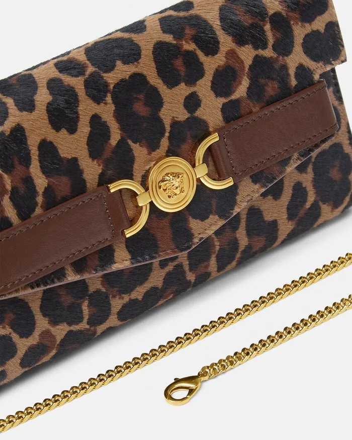 Versace Mini Bags and Clutches Women Leopard Medusa 03995 Clutch Animalier