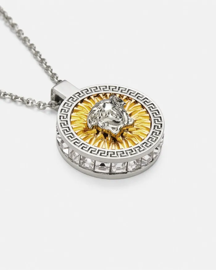 Versace Necklaces WomenMen Crystal Icon Necklace Silvergold