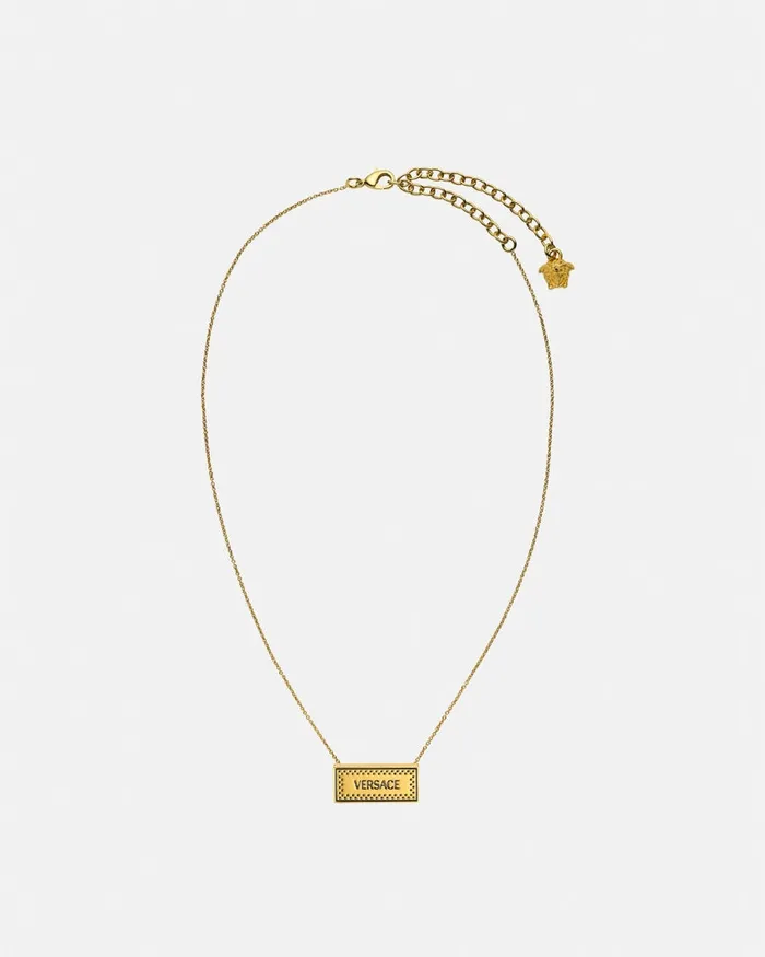 Versace Necklaces WomenMen Small 03990s Vintage Logo Necklace Blackgold
