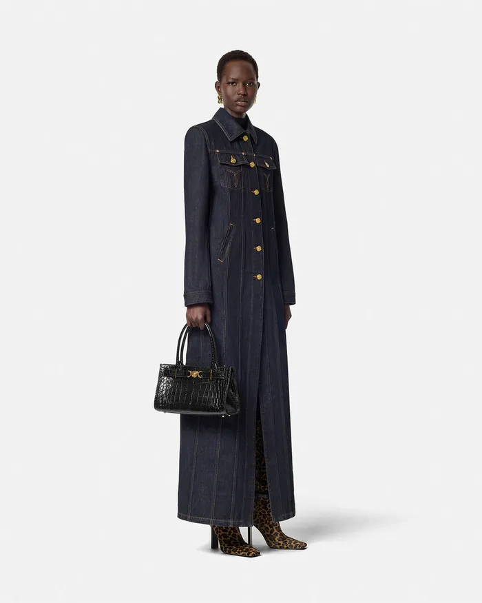 Versace Outerwear and Coats Women Denim Long Coat Blue