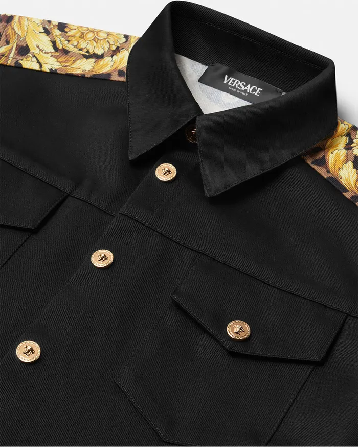Versace Outerwear and Jackets Kids Wild Barocco Overshirt Black