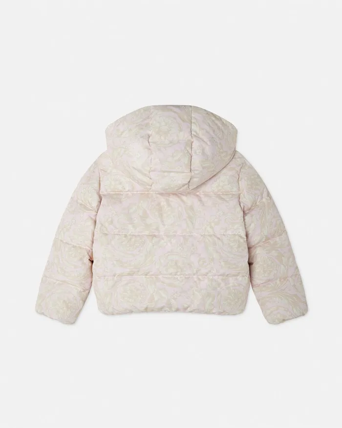 Versace Outerwear Kids Barocco Puffer Jacket White