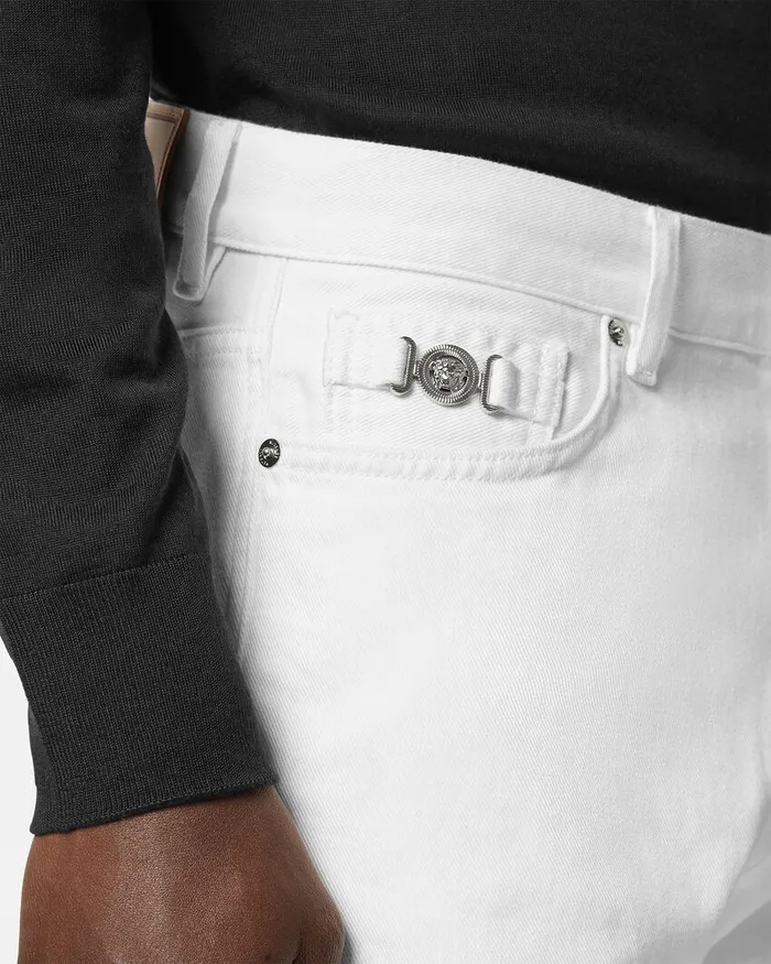 Versace Pants and Shorts Men RegularFit Jeans White
