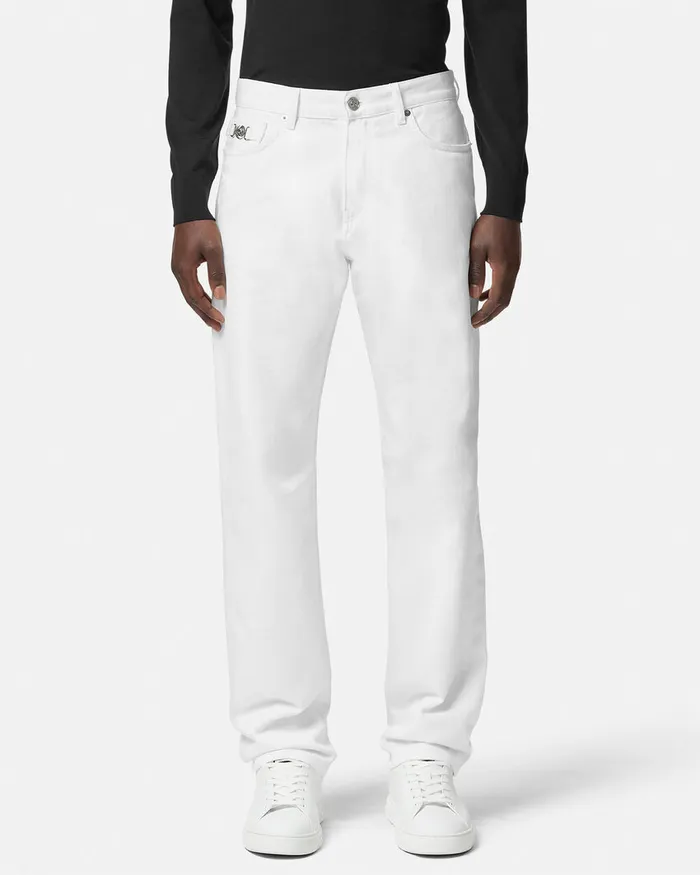 Versace Pants and Shorts Men RegularFit Jeans White