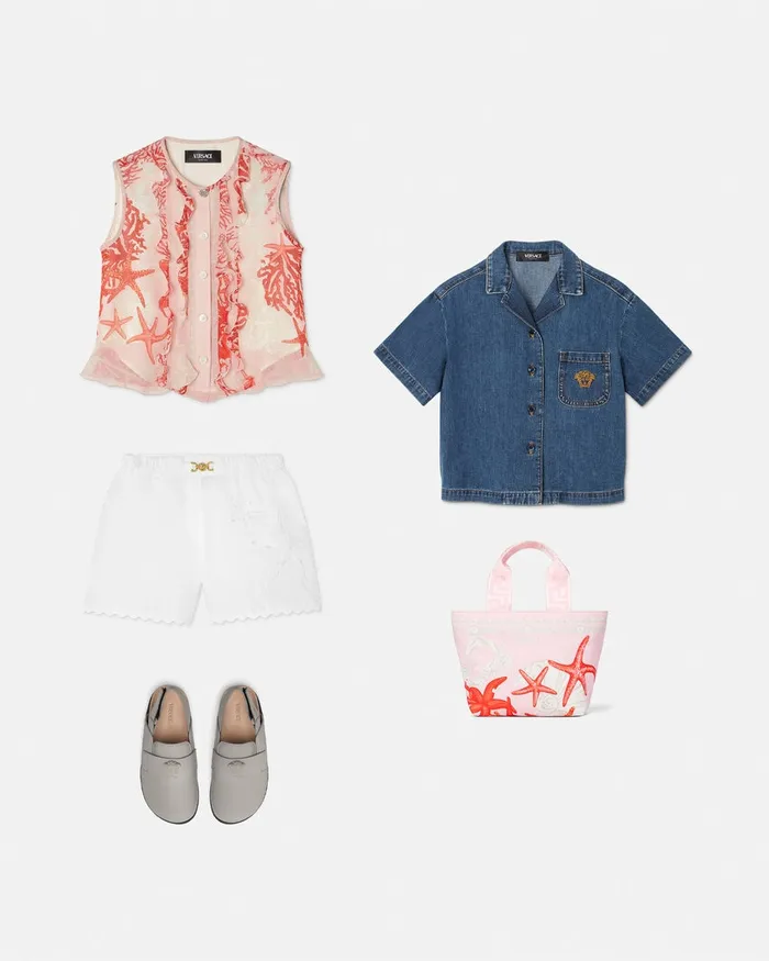 Versace Pants and Skirts Kids Embroidered Sangallo Shorts White