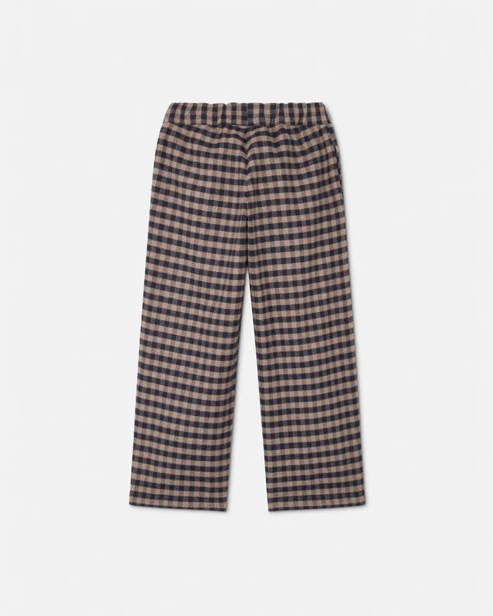 Versace Pants Kids Checked Flannel Pants Brown