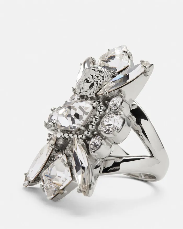 Versace Rings Women Bloom Ring Silver