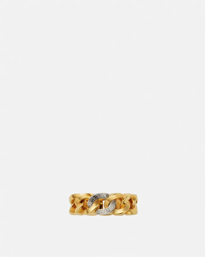 Versace Rings WomenMen Medusa Chain Ring Gold