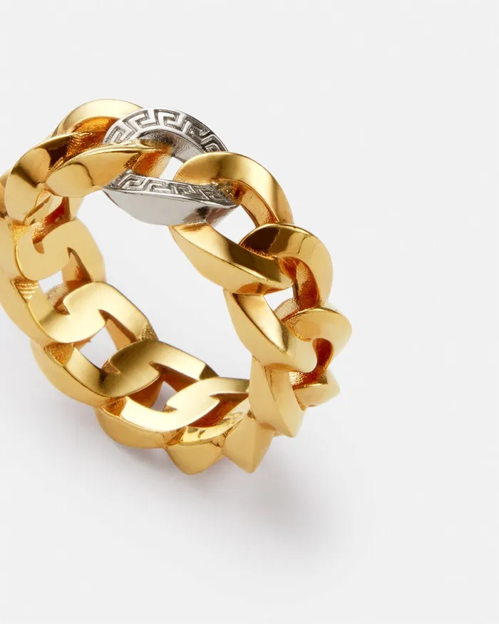 Versace Rings WomenMen Medusa Chain Ring Gold