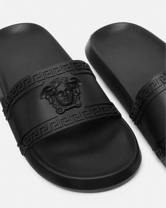 Versace Sandals and Slides Men Palazzo Sliders Black