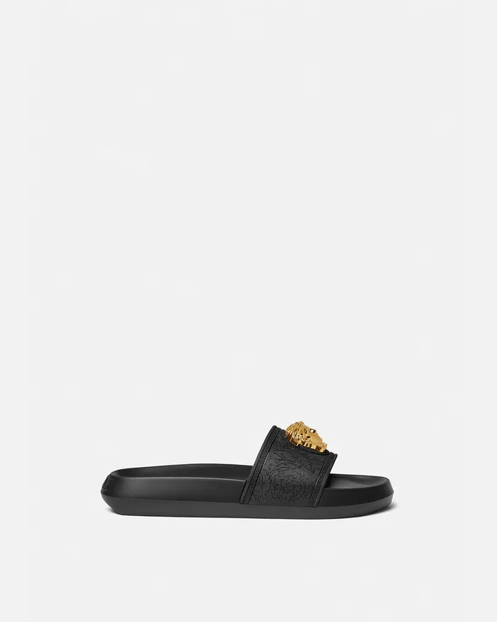 Versace Sandals Women Palazzo Slides Black