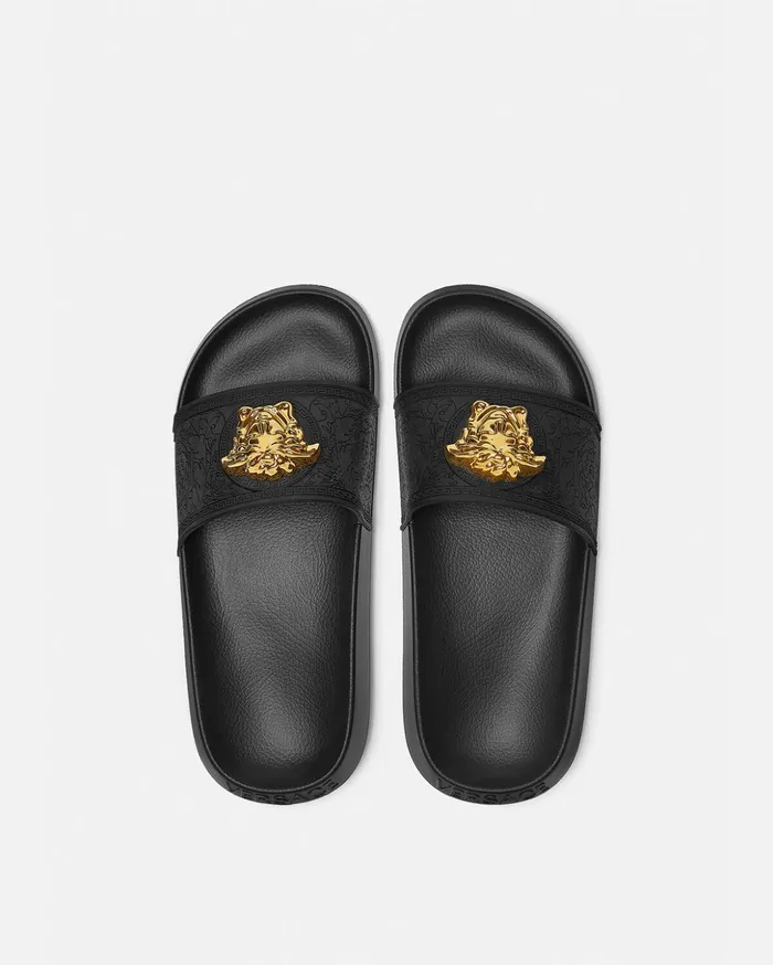 Versace Sandals Women Palazzo Slides Black