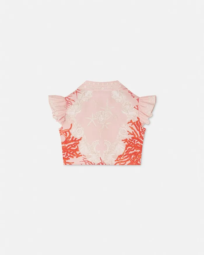 Versace Shirts and Tshirts Kids Barocco Sea Baby Knotted Shirt Coral