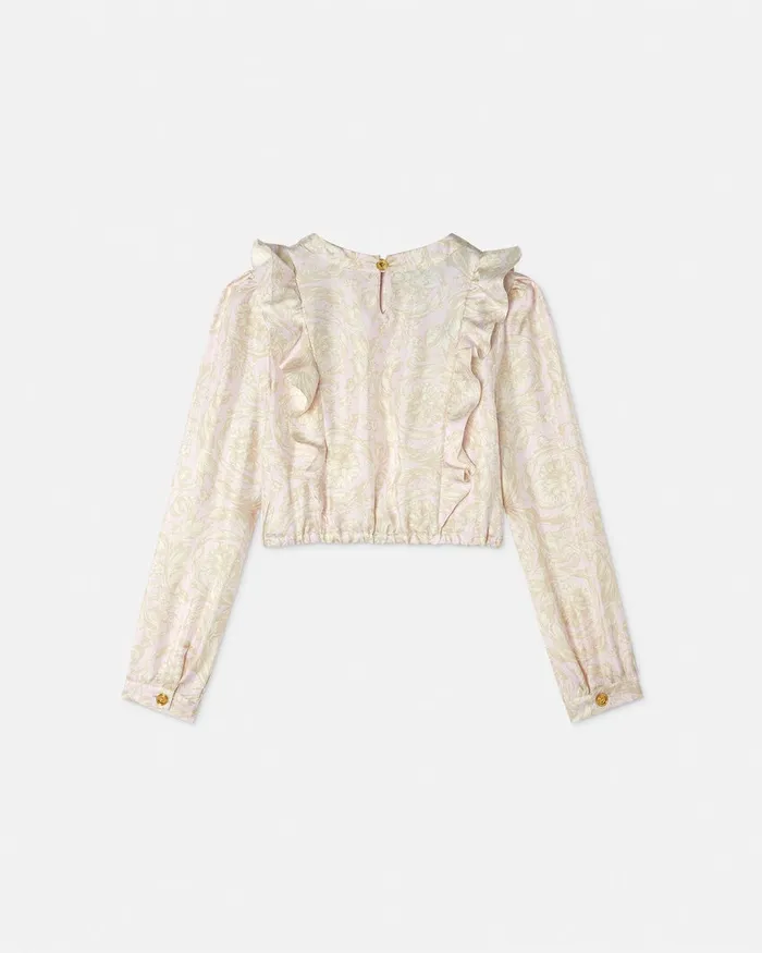 Versace Shirts and Tshirts Kids Barocco Silk Top White
