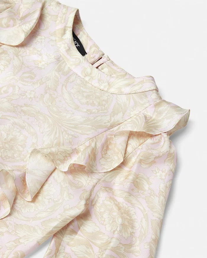 Versace Shirts and Tshirts Kids Barocco Silk Top White