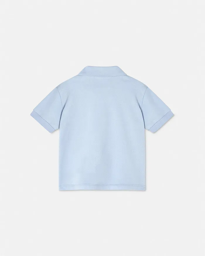 Versace Shirts and Tshirts Kids Embroidered Medusa Baby Polo Shirt Light Blue