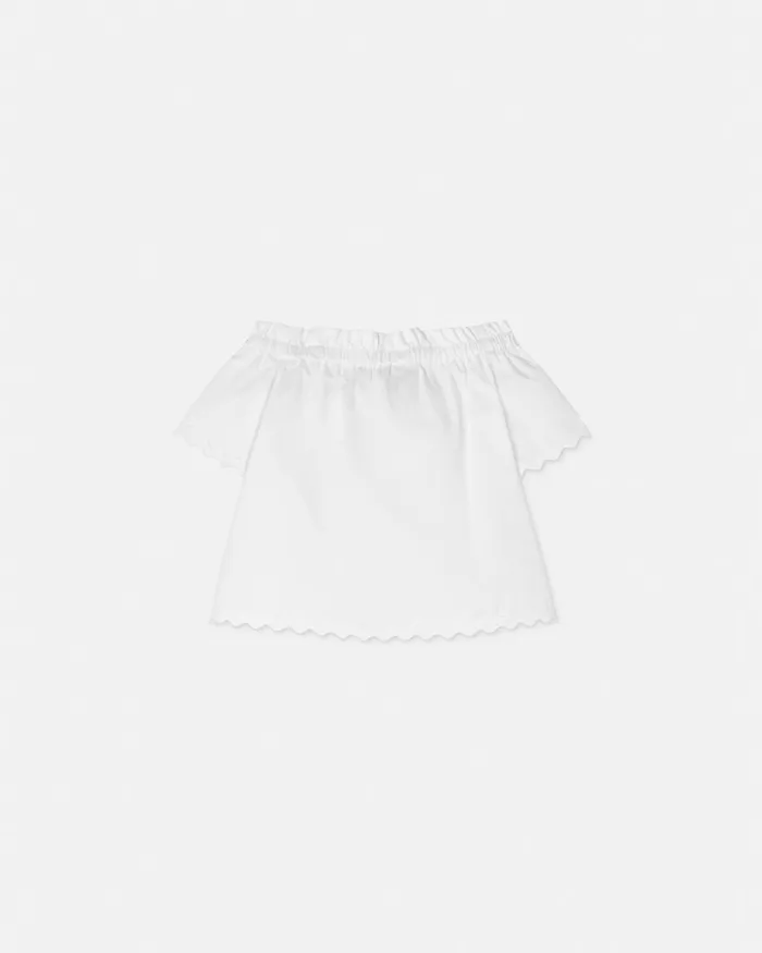 Versace Shirts and Tshirts Kids Embroidered Sangallo Baby Shirt White