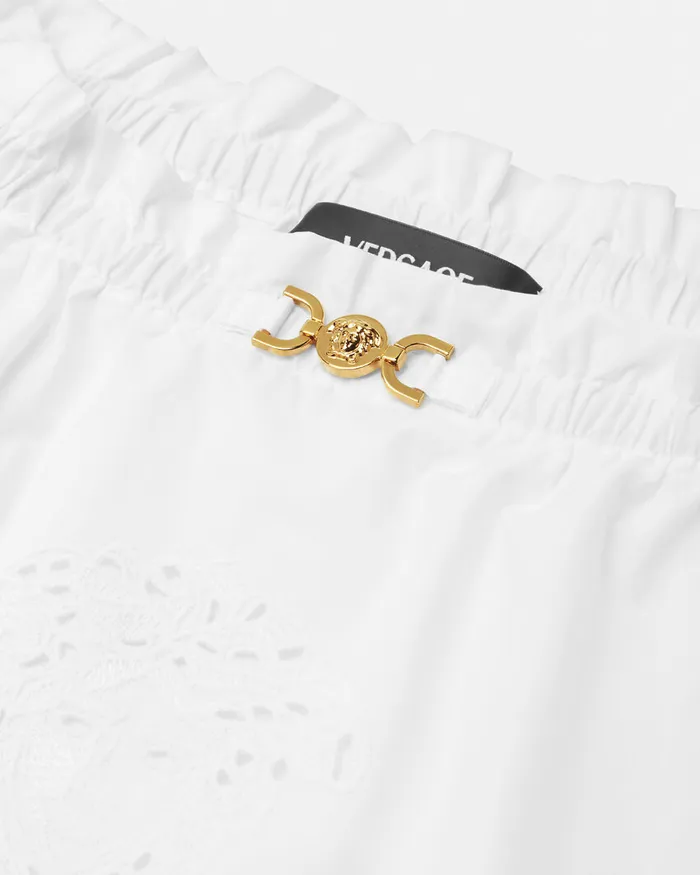 Versace Shirts and Tshirts Kids Embroidered Sangallo Baby Shirt White