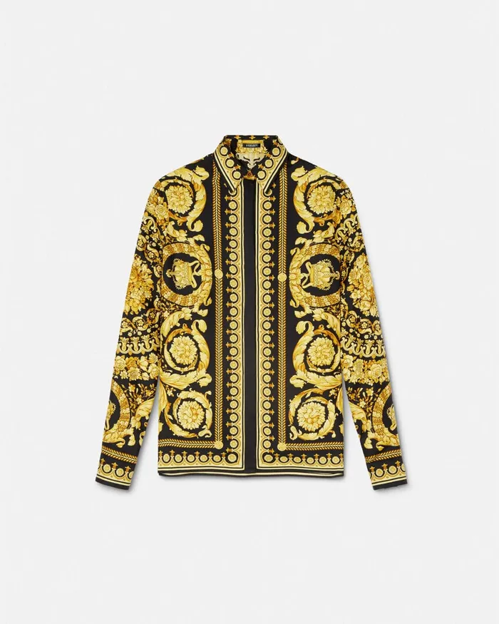 Versace Shirts and Tops Women Barocco Silk Shirt Blackprint