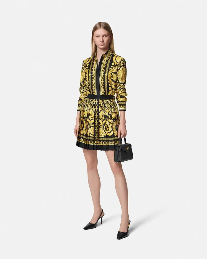 Versace Shirts and Tops Women Barocco Silk Shirt Blackprint