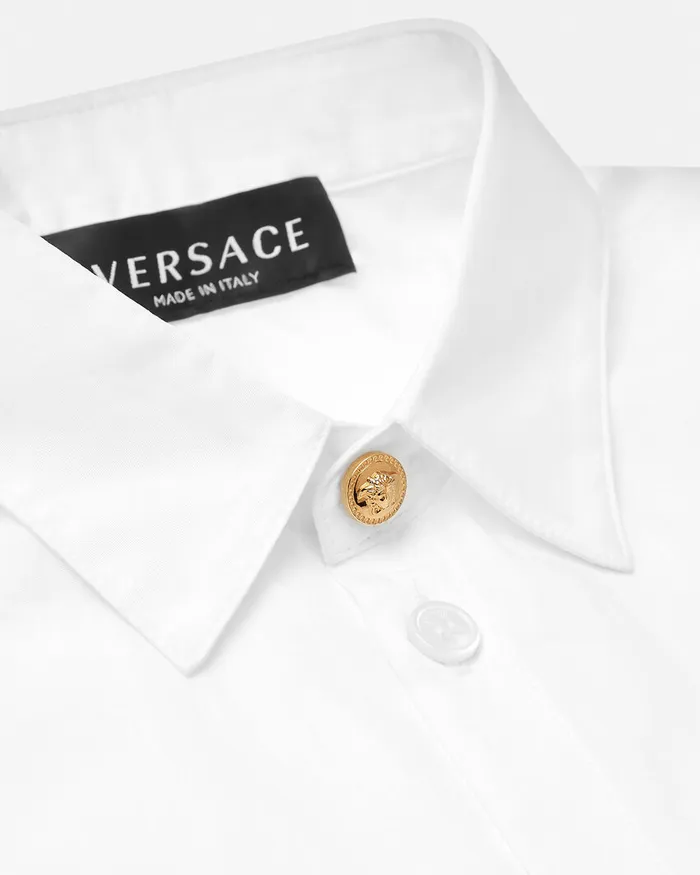 Versace Shirts Kids Embroidered Formal Shirt Whiteprint