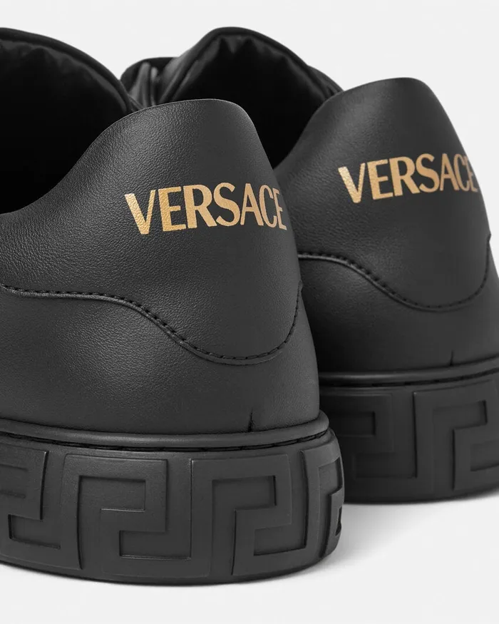Versace Sneakers Men Studded Greca Sneakers Blackgold