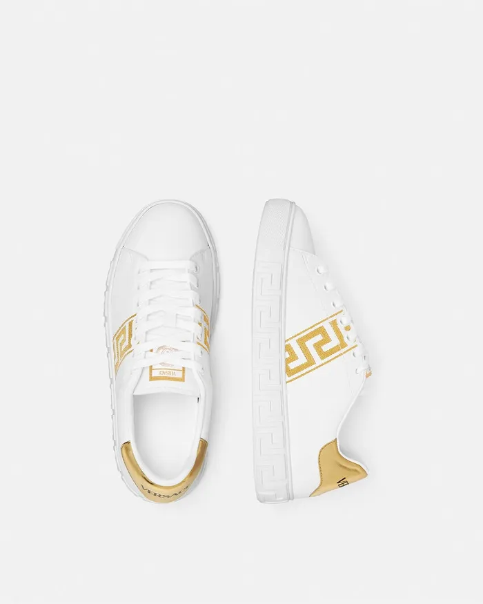 Versace Sneakers Women Embroidered Greca Sneakers Whiteprint