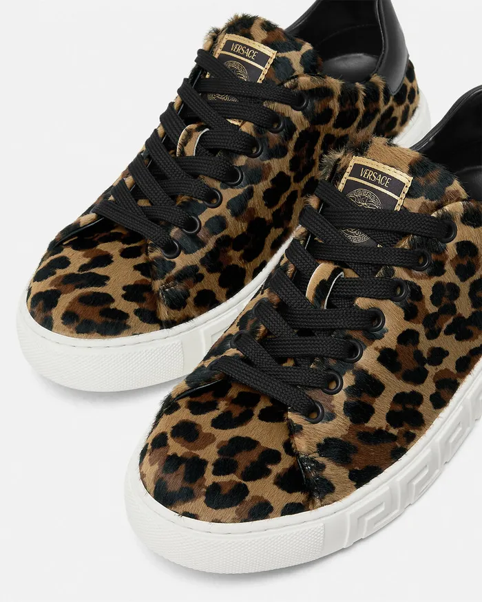 Versace Sneakers Women Leopard Greca Sneakers Animalier