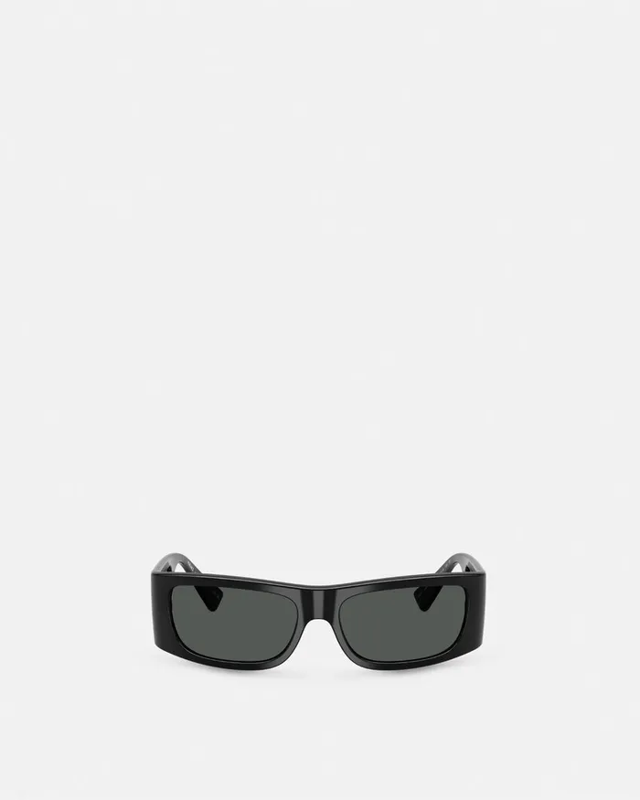 Versace Sunglasses Men Lens Logo Sunglasses Black