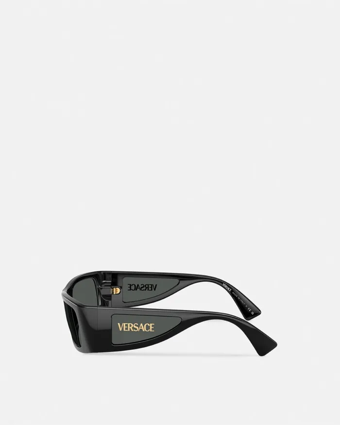 Versace Sunglasses Men Lens Logo Sunglasses Black