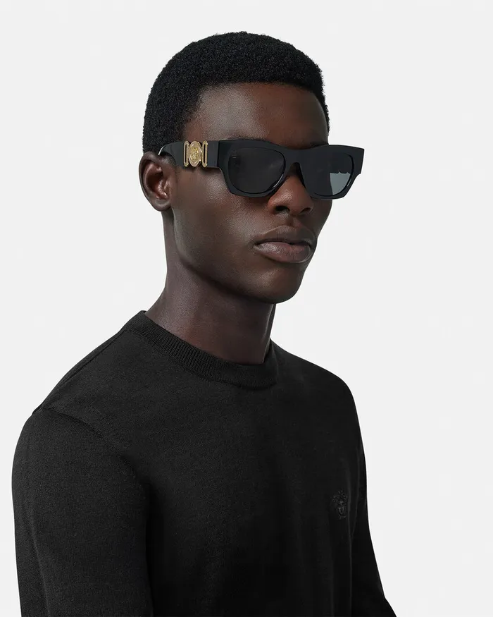 Versace Sunglasses Men Medusa Biggie Sunglasses Blackgold