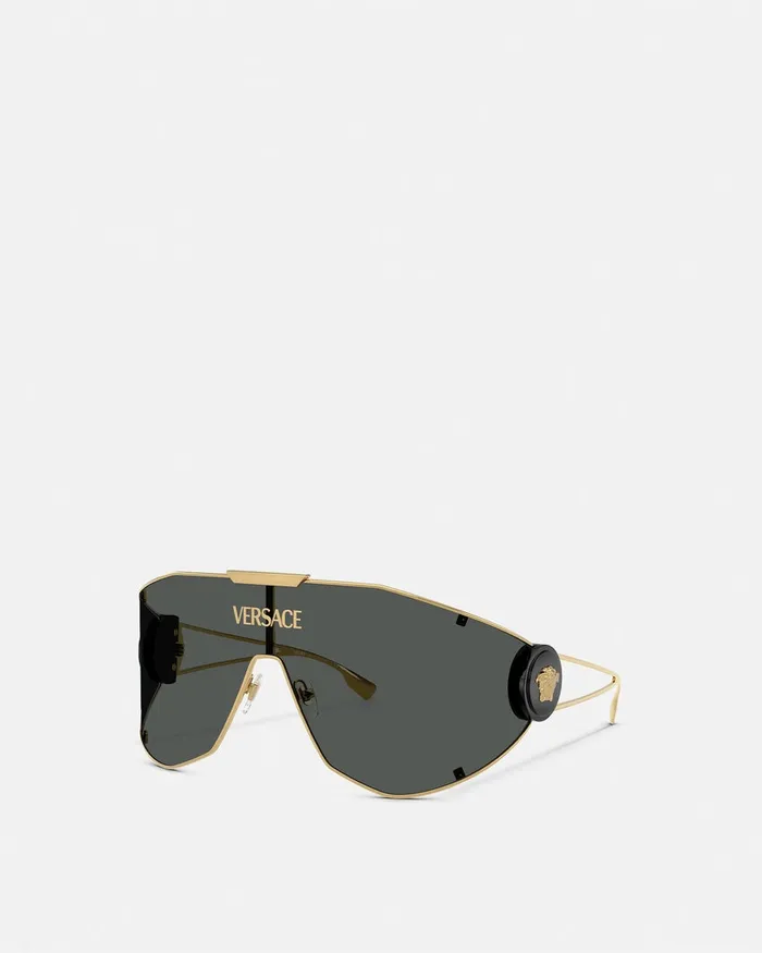 Versace Sunglasses Men Medusa Geometric Sunglasses Blackgold