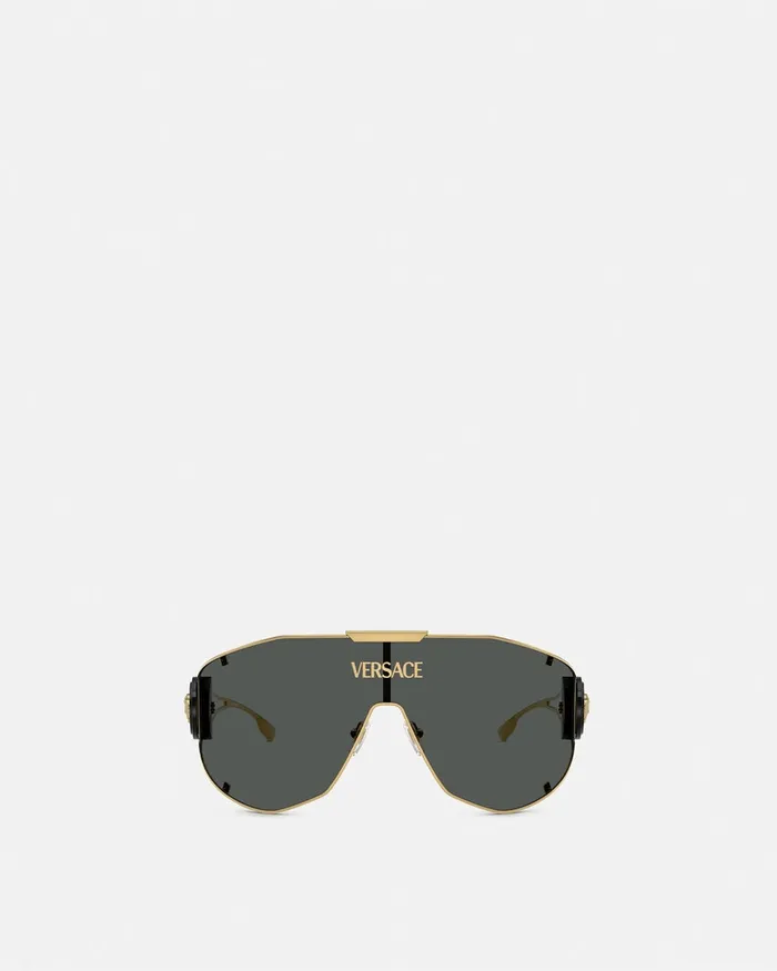 Versace Sunglasses Men Medusa Geometric Sunglasses Blackgold