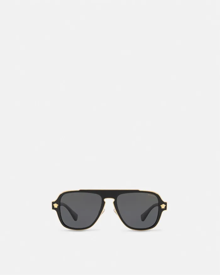 Versace Sunglasses Men Medusa Retro Charm Sunglasses Black