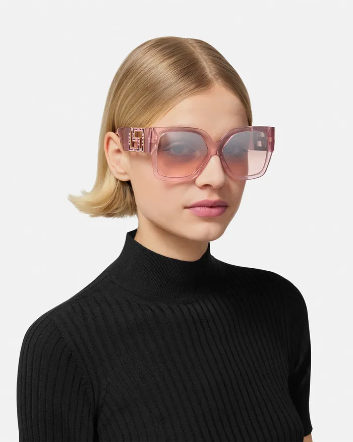 Versace Sunglasses Women Greca Sunglasses Pink