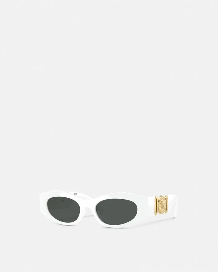 Versace Sunglasses Women Medusa Biggie CatEye Sunglasses Whitegold