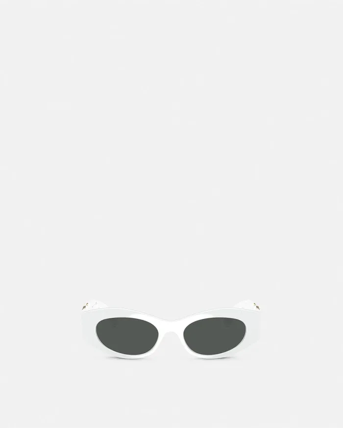 Versace Sunglasses Women Medusa Biggie CatEye Sunglasses Whitegold