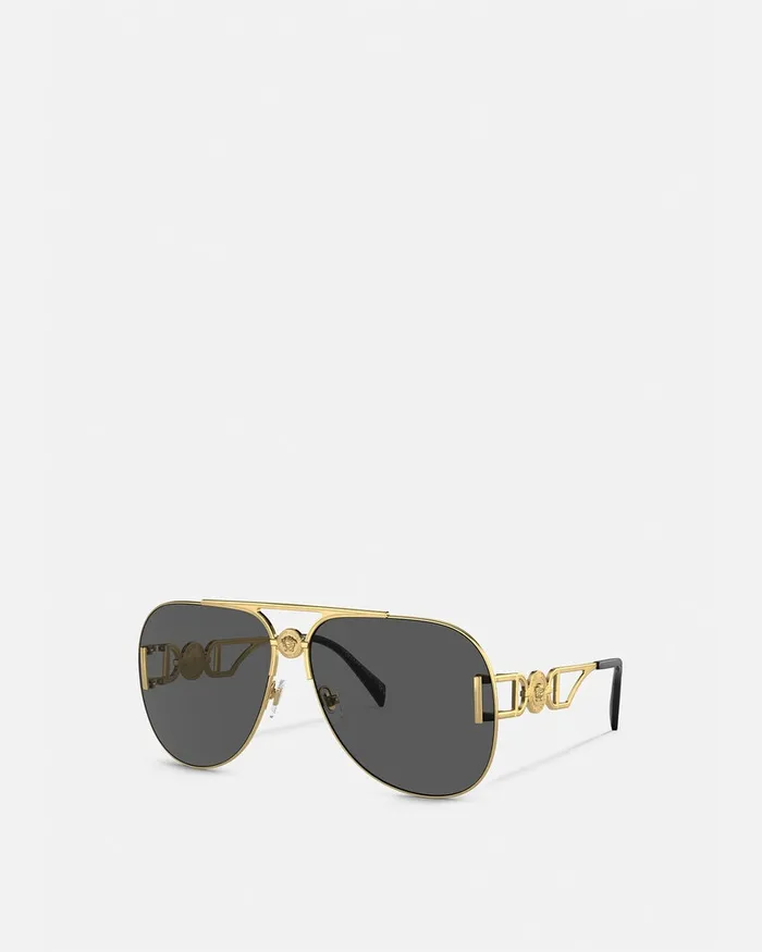Versace Sunglasses Women Medusa Biggie Pilot Sunglasses Havana