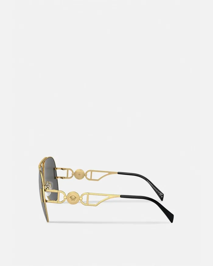 Versace Sunglasses Women Medusa Biggie Pilot Sunglasses Havana