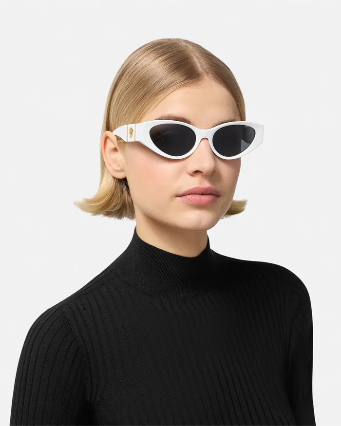 Versace Sunglasses Women Medusa Legend CatEye Sunglasses White