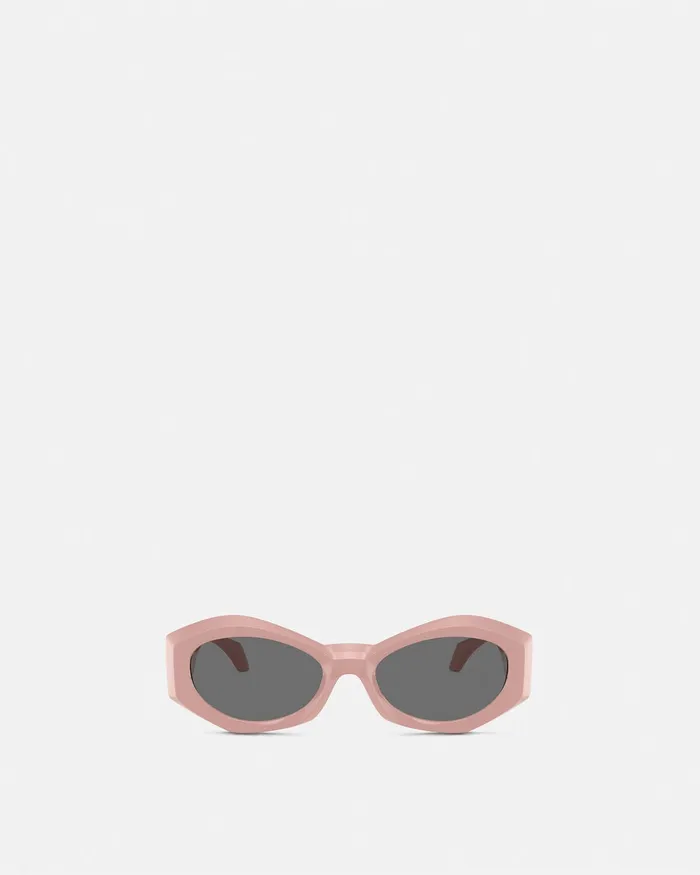 Versace Sunglasses Women Medusa Plaque Geometric Sunglasses Light Pink
