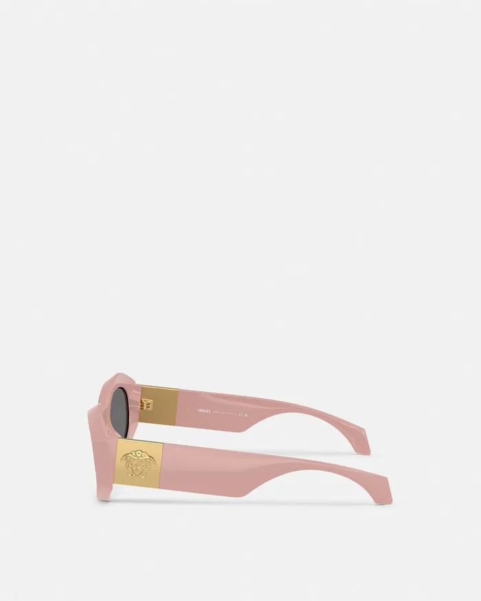 Versace Sunglasses Women Medusa Plaque Geometric Sunglasses Light Pink