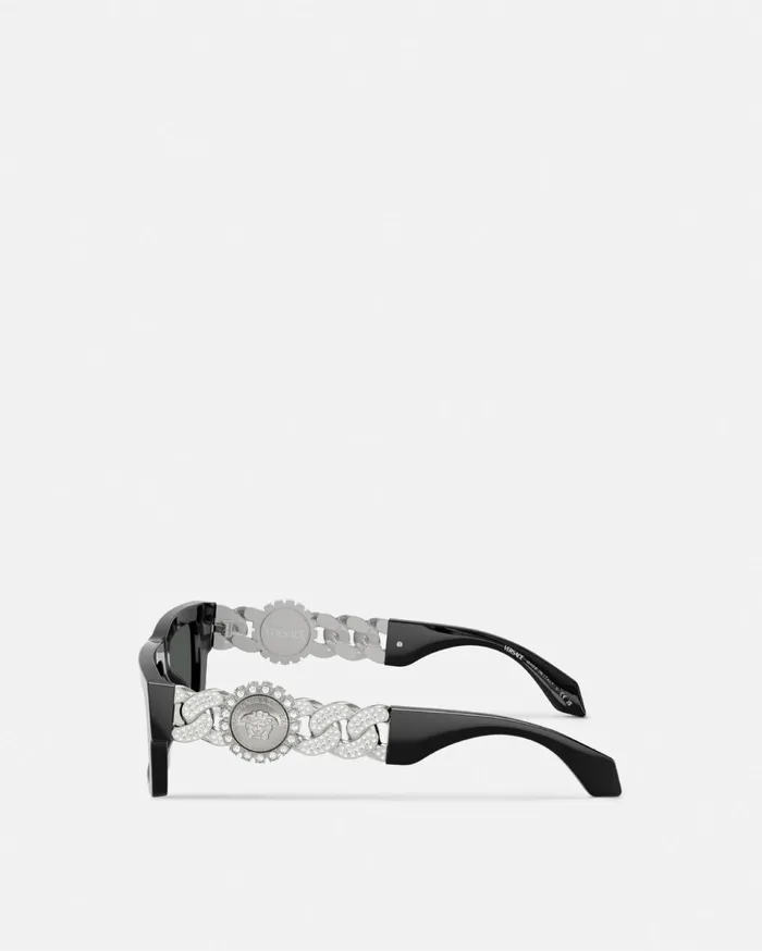 Versace Sunglasses Women Runway Limited Edition Sunglasses Blacksilver