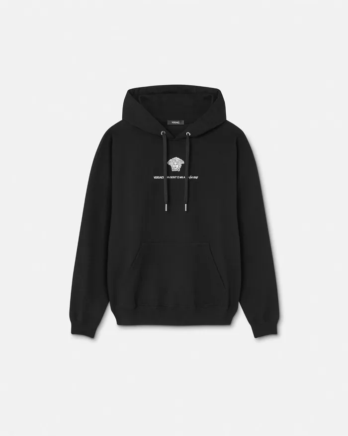 Versace Sweatshirts Men Medusa Milano Hoodie Black