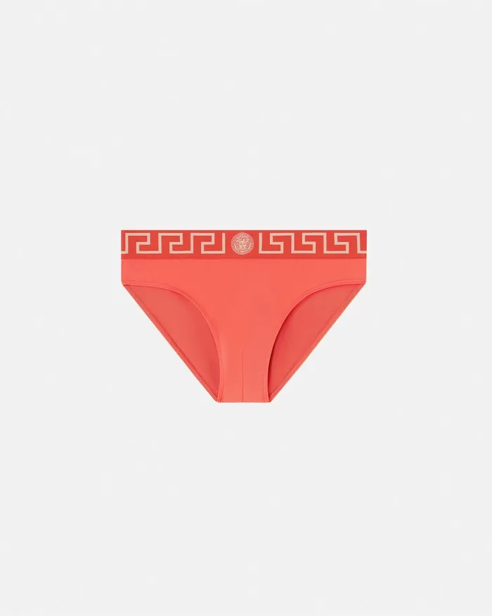 Versace Swimwear Men Greca Border Swim Briefs Red