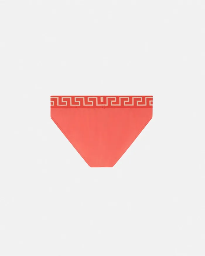Versace Swimwear Men Greca Border Swim Briefs Red